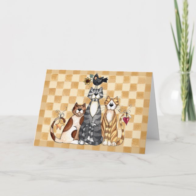 Três gatos - cartão vazio (Frente)