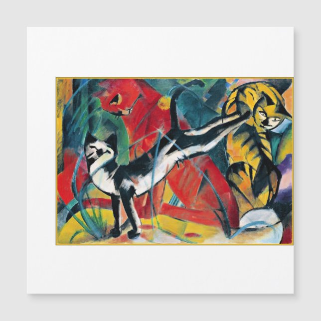 Três gatos, trabalho de arte por Franz Marc (Frente)
