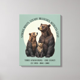 Três Gerações Família Urso Canvas Personalizado