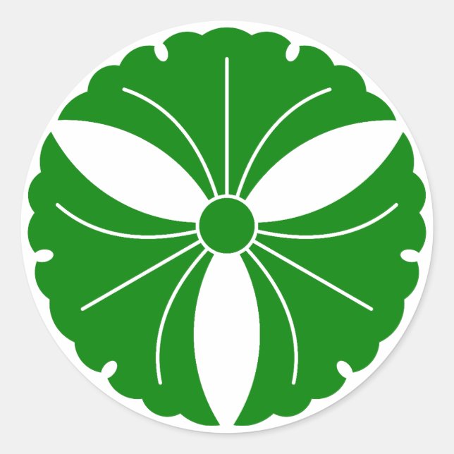 Três ginkgo deixa um adesivo redondo clássico (Frente)