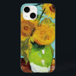 Três girassóis | Vincent van Gogh<br><div class="desc">O costume imprimiu características de design da capa de telefone três girassóis (1888) pelo artista holandês Vincent van Gogh. O trabalho original é um óleo nas canvas que descrevem uma vida imóvel de girassóis amarelos brilhantes contra um fundo de turquesa. O clique personaliza-o para adicionar seus próprios texto e fotos...</div>