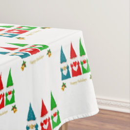 Três Gnomos de Natal Coloridos em Toalha de Mesa B