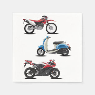 Três guardanapo de papel das motocicletas