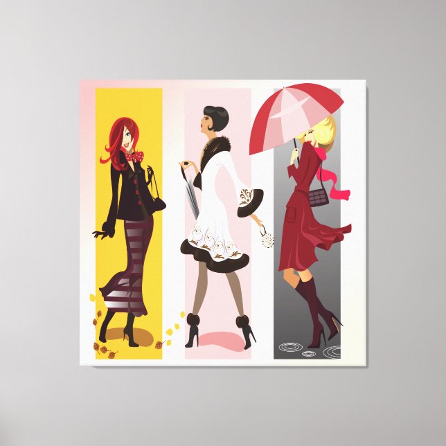 Três modelos de moda 2 Canvas (Frente)