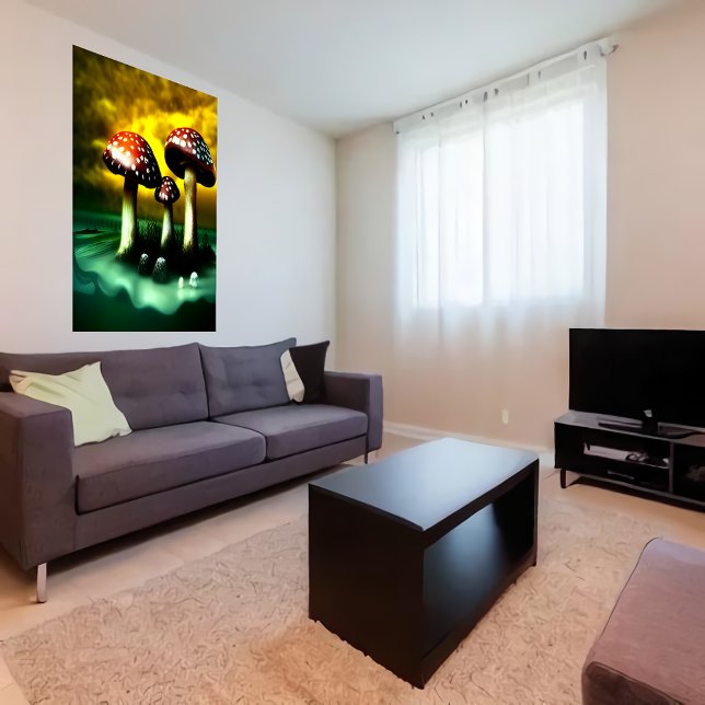 Três moscas amanita | AI Art Poster (Criador carregado)