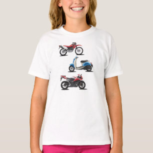 Três Motocicletas Meninas T-Shirt