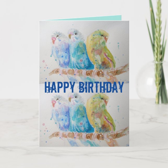 Três Orçamentos Sentados Cartão de Água Azul Orçam (Frente)