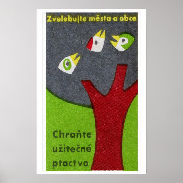 Três Pássaros na Árvore - Impressão Matchbox - Par (Frente)