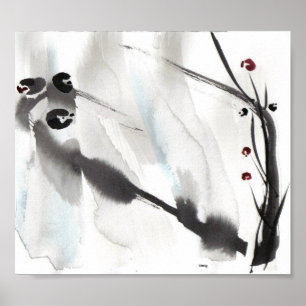 Três Pássaros na Impressão de Arte Selvagem