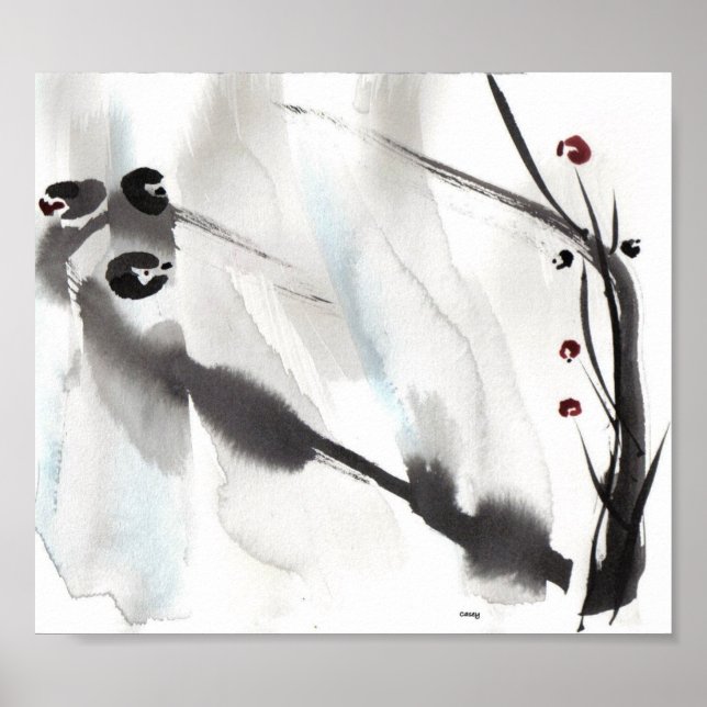 Três Pássaros na Impressão de Arte Selvagem (Frente)