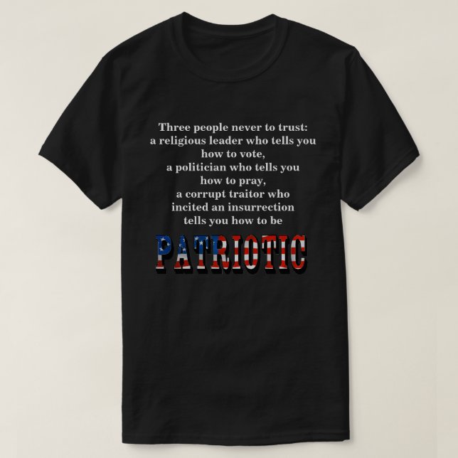 Três pessoas que nunca confiam: T-Shirt (Frente do Design)