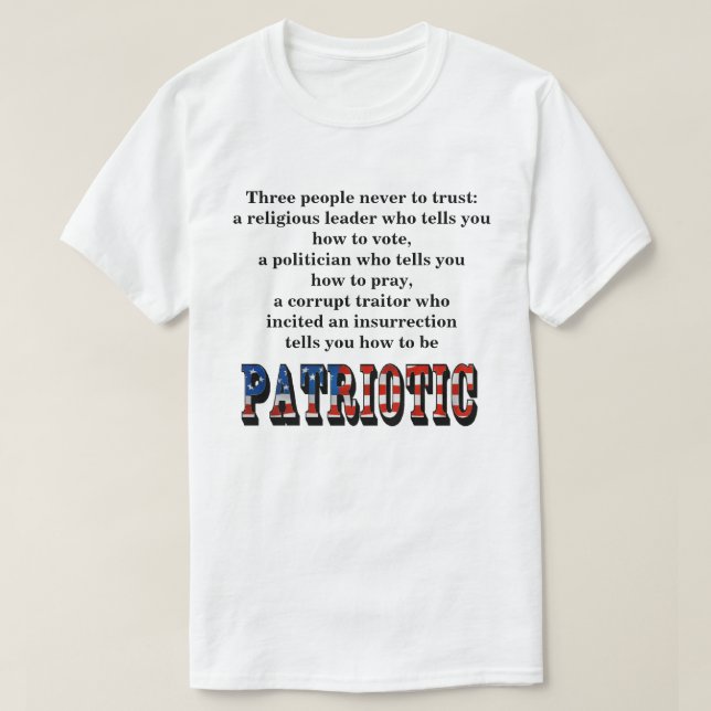 Três pessoas que nunca confiam: T-Shirt (Frente do Design)