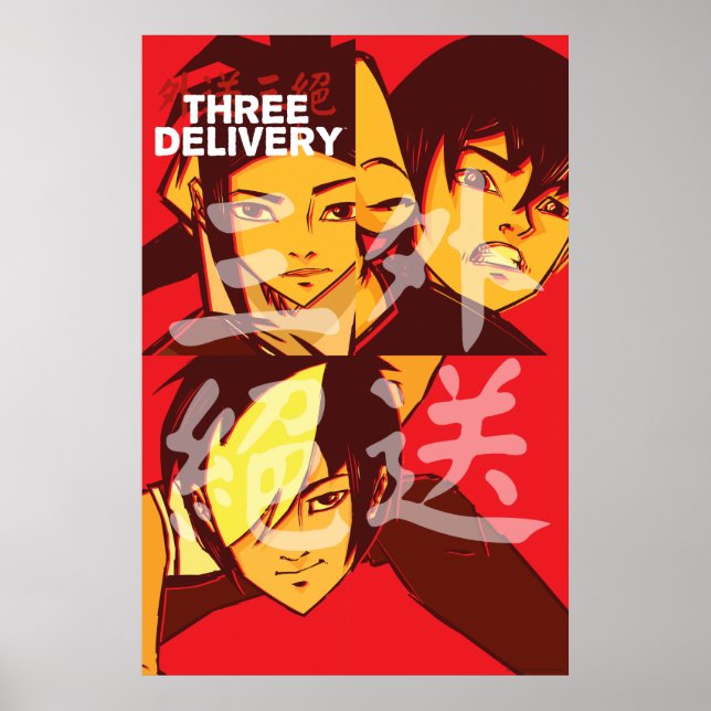 Três Poster de Grupo Delivery™ (Frente)