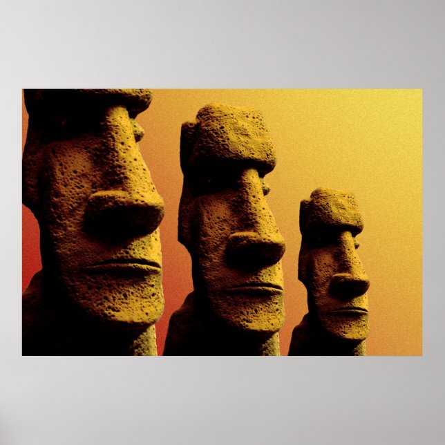 Três poster Moai (Frente)