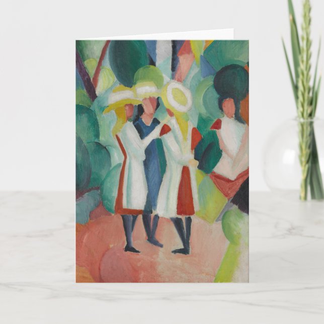 "Três raparigas" Cartão de saudação de arte (Frente)