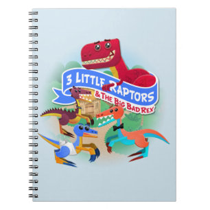 Três raptores & cadernos pequenos de T-Rex