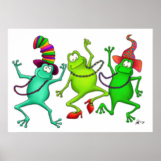 Três Sapos dançantes Art Impressão Poster