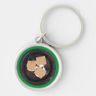 Três S'mores em um Chaveiro de Prata de Campo