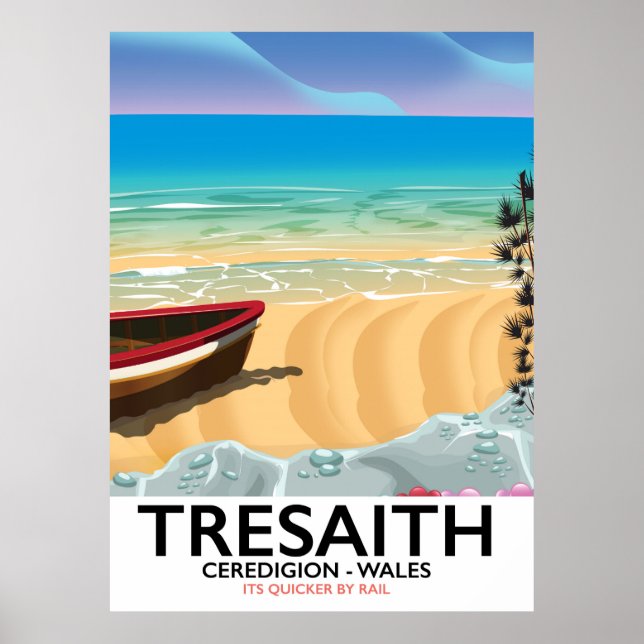 Tresaith, Ceredigion Beach Wales, poster à beira-m (Frente)