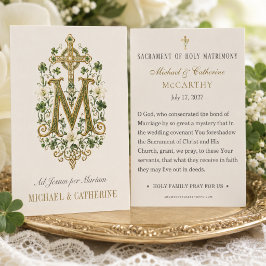 Trevo de Casamento com Monograma Mariano Católico