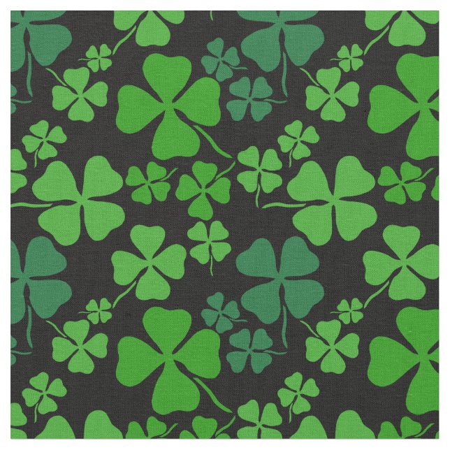 Trevo irlandês, preto, impressão verde do tecido (Detalhe)