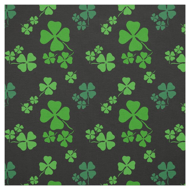 Trevo irlandês, preto, impressão verde do tecido (Modelo)
