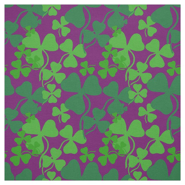Trevo irlandês, roxo/ameixa, impressão 4 do tecido (Modelo)