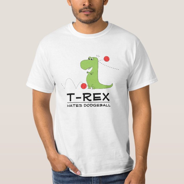 TRex deia camisetas engraçadas de Dodgeball (Frente)