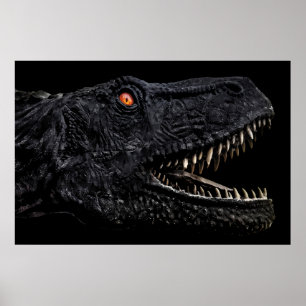 Trex Dinossauro Cabeça Escura Poster
