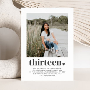Treze Corações - Foto Quadrada Convite de Aniversá
