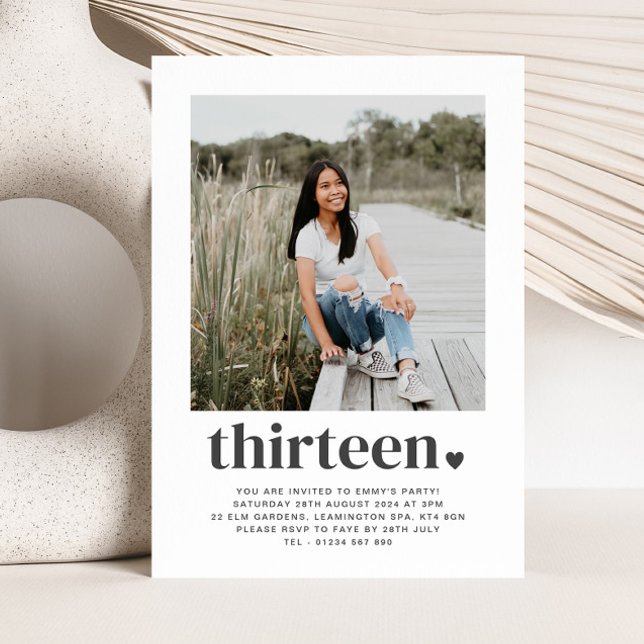 Treze Corações - Foto Quadrada Convite de Aniversá (Criador carregado)