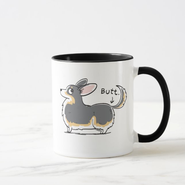 Tri caneca de cabeça negra do bumbum do Corgi do (Direita)