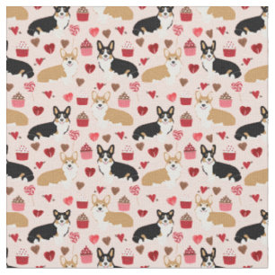 Tri e tecido vermelho dos namorados do Corgi -