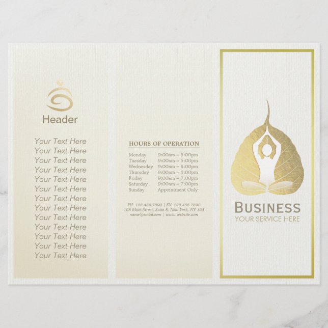 Tri-Fold Yoga Studio Brochures Meditation Studio (Frente)