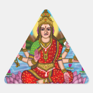 Triangular Adesivo da Deusa Lakshmi