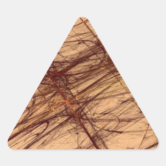 Triangular Adesivo de Abstrato Fractal Fractal Grunge castanh (Frente)