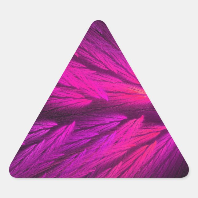 Triangular Adesivo de Triângulo Fractal Abstrato Rosa (Frente)