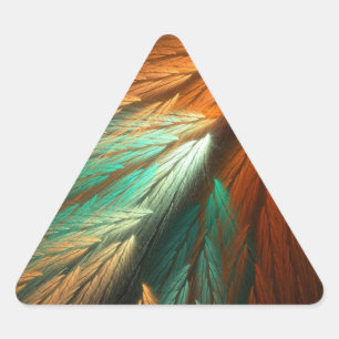 Triangular Adesivo de triângulo verde e laranja Abstrato