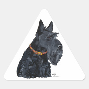 Triangular Adesivo do Terrier Escocês