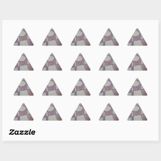 Triangular Adesivo Personalizável Roxo Abstrato