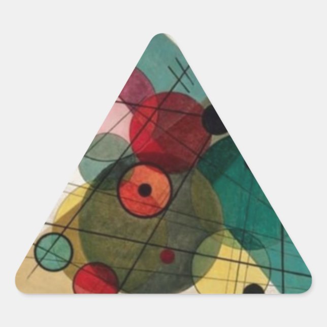 Triangular Círculos Kandinsky num adesivo em círculo (Frente)