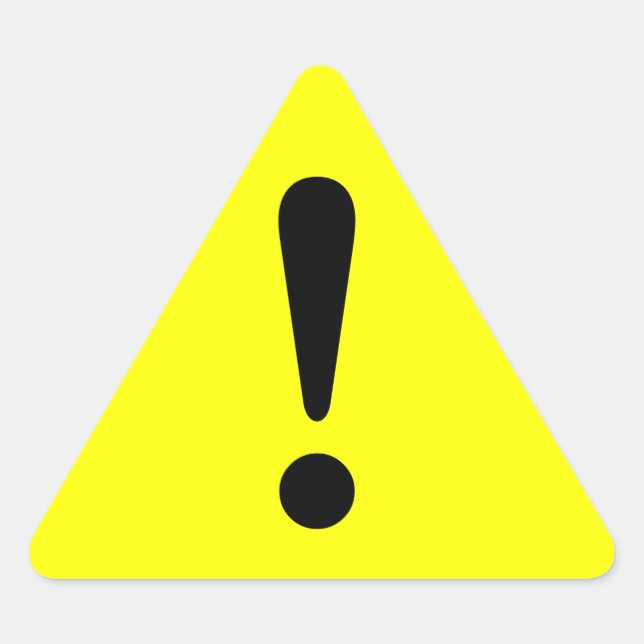 Triangular Trabalho do equipamento de exclamação do adesivo d (Frente)