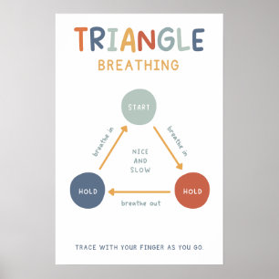 Triângulo Boho Brething Technique Classroom Poster