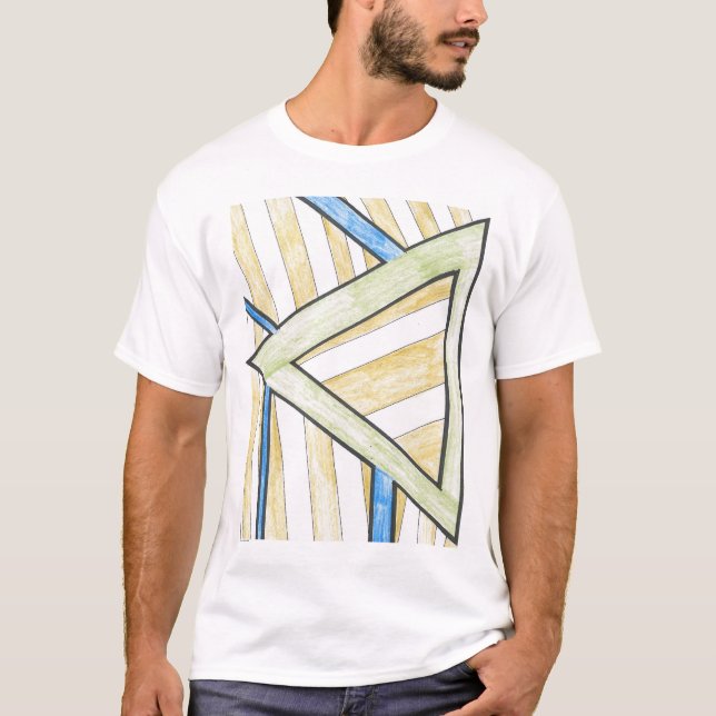 Triângulo Dourado bloqueia motif T-shirt (Frente)