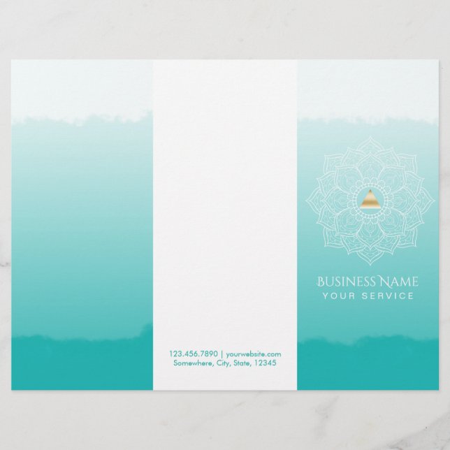 Triângulo Dourado do Yoga Spa Mandala Watercolor T (Frente)