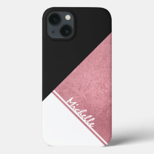 Triângulo Dourado Rosa Branca Moderno