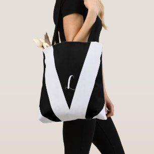 Triângulo Preto e Branco e Slashes Tote Bag
