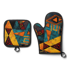 Triângulos coloridos vibrantes com padrões tribais