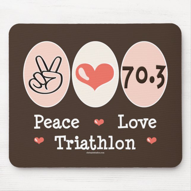 Triathlon Mousepad do amor da paz (Frente)