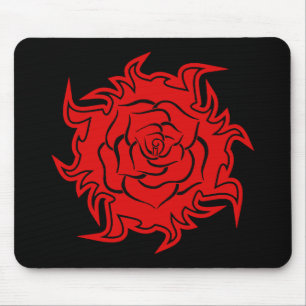 Tribal aumentou em Mousepad vermelho e preto
